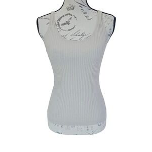 Vince -1640 Ribbed Tank Top Sleeveless Neutral Casual Layering‎ Staple Small